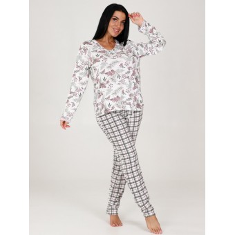 Пижама  женская       из кулирки    кофта с брюками        