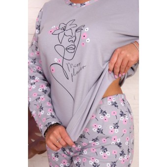 Пижама  женская       из футера    кофта с брюками   в ассортименте