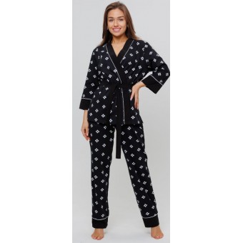 Костюм  женский       из кулирки    кофта с брюками   черный     