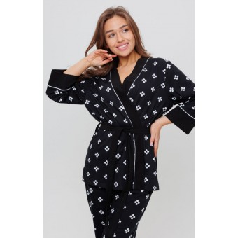 Костюм  женский       из кулирки    кофта с брюками   черный