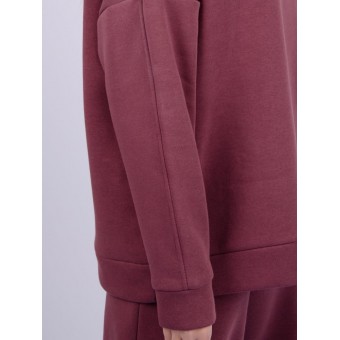 Костюм  женский       из футера    кофта с брюками   бордовый  однотонный