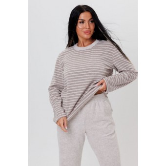 Костюм  женский       махра    кофта с брюками   бежевый