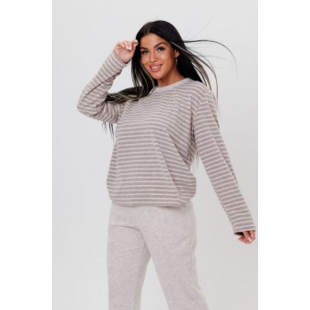 Костюм  женский       махра    кофта с брюками   бежевый