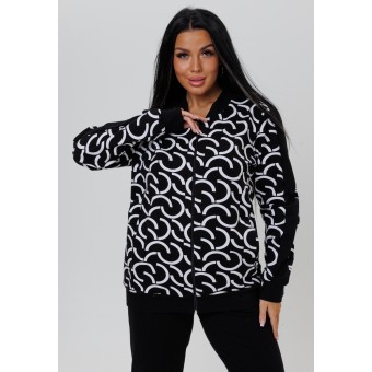 Костюм  женский       из футера    кофта с брюками   черный