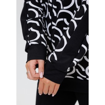 Костюм  женский       из футера    кофта с брюками   черный