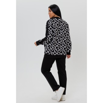 Костюм  женский       из футера    кофта с брюками   черный