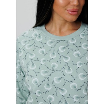 Костюм  женский       из футера    кофта с брюками   зеленый