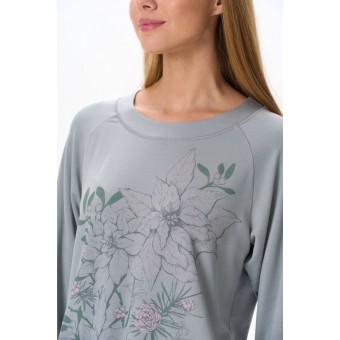 Костюм  женский       из вискозы    кофта с брюками   серый