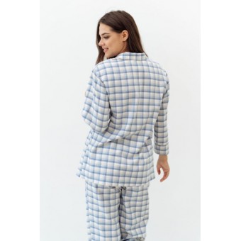 Пижама  женская       трикотажная   на пуговицах рубашка с брюками