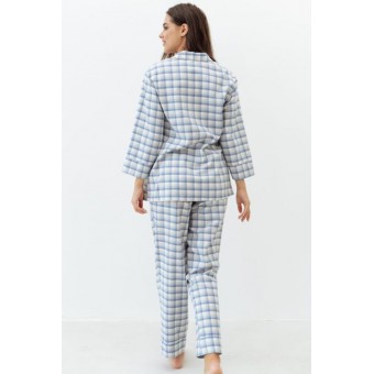 Пижама  женская       трикотажная   на пуговицах рубашка с брюками