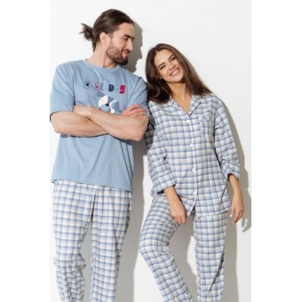 Пижама  женская       трикотажная   на пуговицах рубашка с брюками