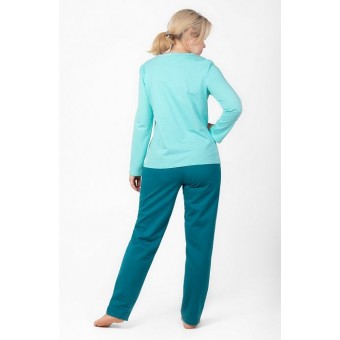 Пижама  женская       из футера    кофта с брюками   зеленая