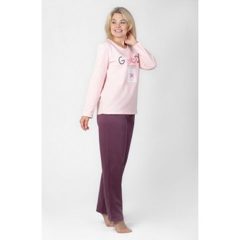 Пижама  женская       из футера    кофта с брюками   зеленая