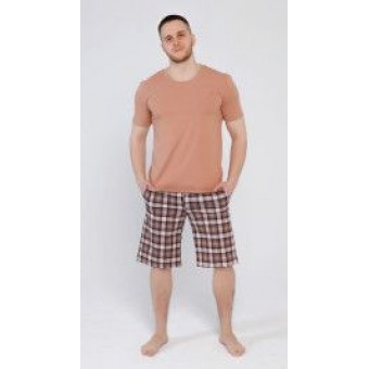 Пижама  мужская       из кулирки    футболка с шортами