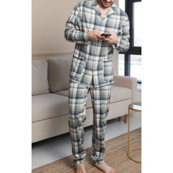 Пижама  мужская       трикотажная   на пуговицах рубашка с брюками