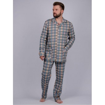 Пижама  мужская       из кулирки   на пуговицах рубашка с брюками