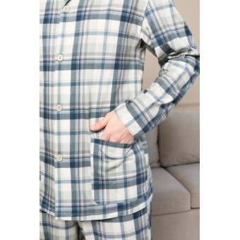 Пижама  мужская       трикотажная   на пуговицах рубашка с брюками