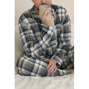 Пижама  мужская       трикотажная   на пуговицах рубашка с брюками