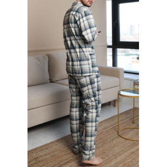 Пижама  мужская       трикотажная   на пуговицах рубашка с брюками