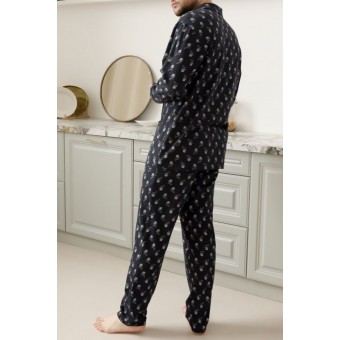 Пижама  мужская       трикотажная   на пуговицах рубашка с брюками