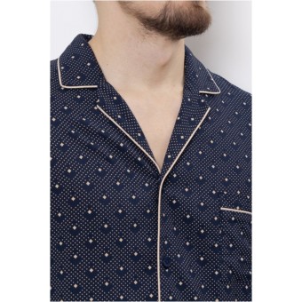 Пижама  мужская       из вискозы   на пуговицах рубашка с брюками