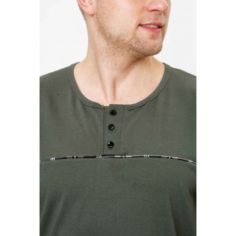 Костюм  мужской       из кулирки    кофта с брюками   зеленый  Клетка Kuzina