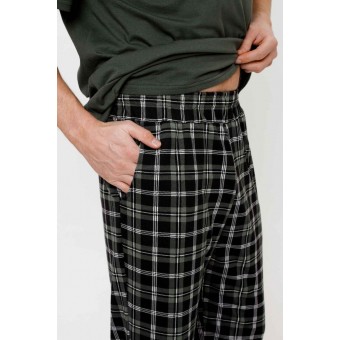 Костюм  мужской       из кулирки    кофта с брюками   зеленый  Клетка Kuzina