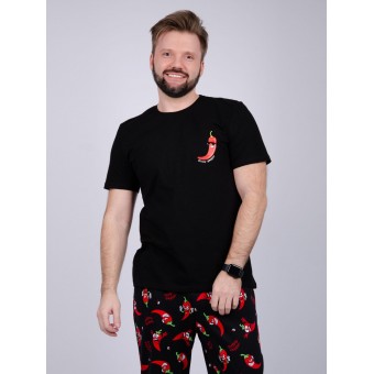 Костюм  мужской       из кулирки    футболка с брюками   Черный, Бордовый     