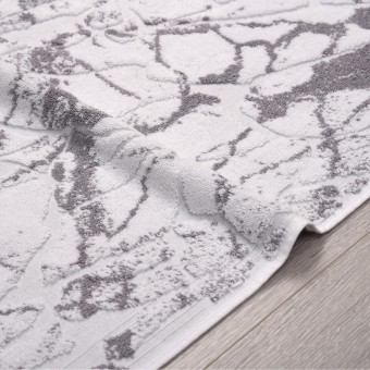 Коврик     для ног 50х70   махровый  750 г/м2     Белый, Серый   Донецкая мануфактура Eclisse