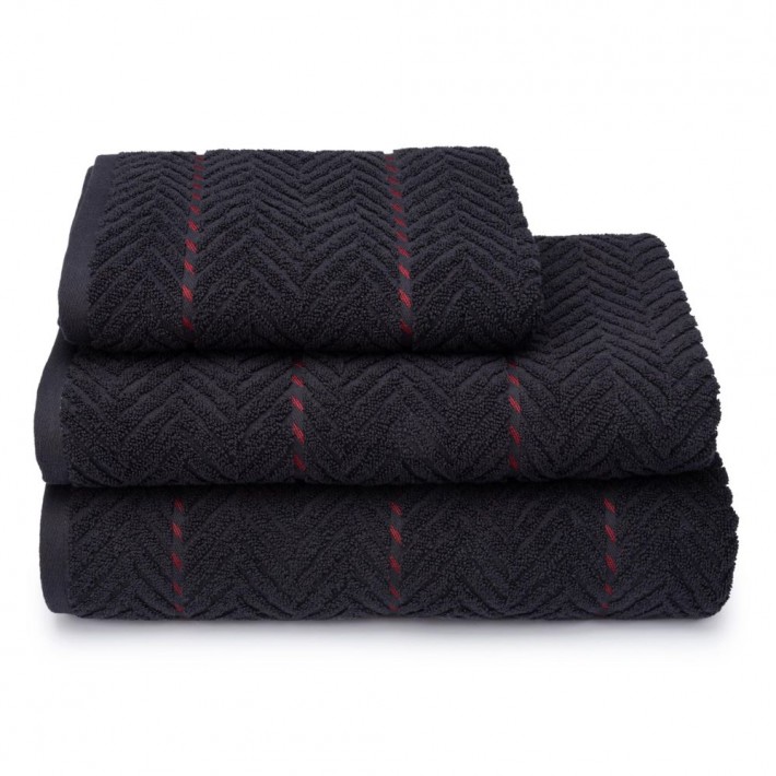 Полотенце 100х150 махровое 550 г/м2 черное Донецкая мануфактура Tweed