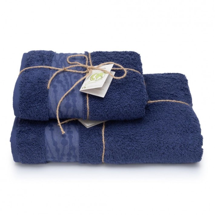 Полотенце для бани 70х130 махровое 460 г/м2 синее однотонное Донецкая мануфактура Care