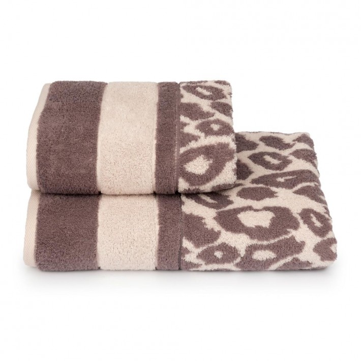 Полотенце для лица 50х90 махровое 460 г/м2 Бежевый, Коричневый Донецкая мануфактура Bestia