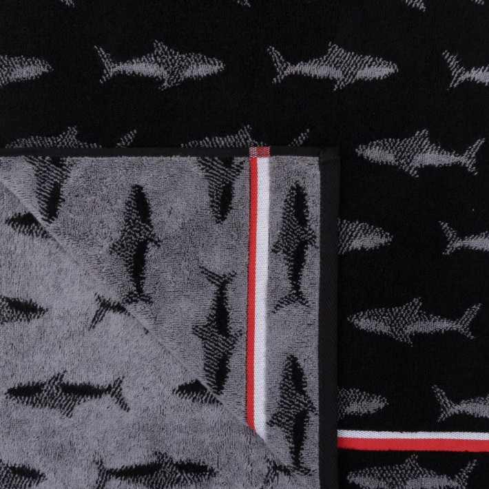 Полотенце для лица 50х90 махровое 460 г/м2 черное Донецкая мануфактура White shark