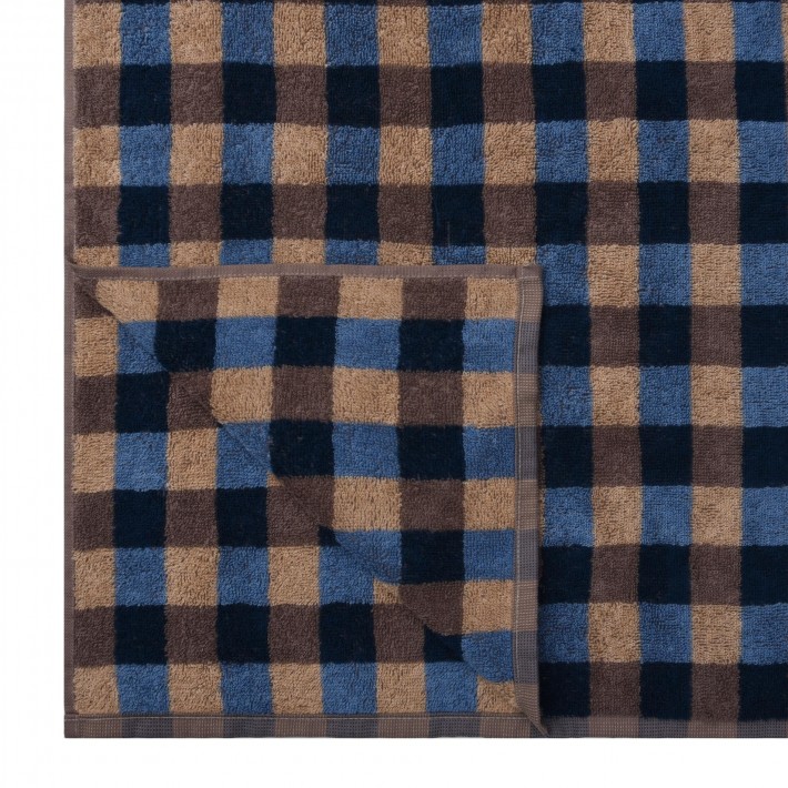 Полотенце для бани 70х130 махровое 360 г/м2 Бежевый, Синий Донецкая мануфактура Holmes New