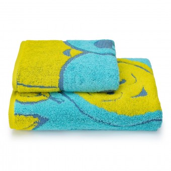 Полотенце  детское   для бани 70х130   махровое  460 г/м2     Голубой, Желтый   Донецкая мануфактура Funny lemons
