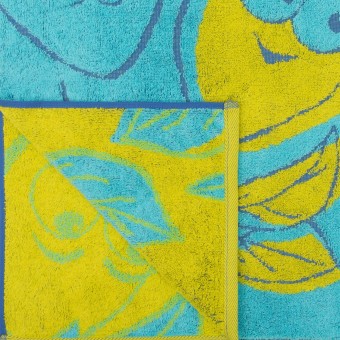 Полотенце  детское   для бани 70х130   махровое  460 г/м2     Голубой, Желтый   Донецкая мануфактура Funny lemons