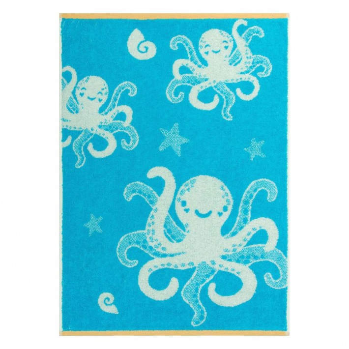 Полотенце детское для лица 50х70 махровое 460 г/м2 голубое Донецкая мануфактура Small feet