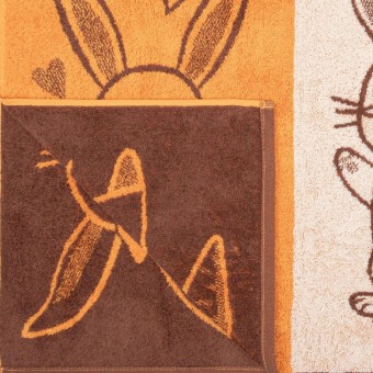 Полотенце  детское   для лица 50х70   махровое  460 г/м2     Оранжевый, Серый   Донецкая мануфактура Cute bunny