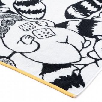 Полотенце  детское   для бани 70х130   махровое  460 г/м2     Белый, Черный   Донецкая мануфактура Raccoons