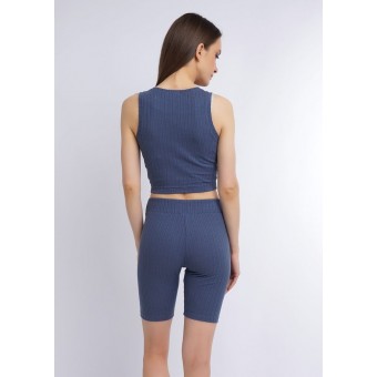 Шорты  женские       трикотажные       синие     