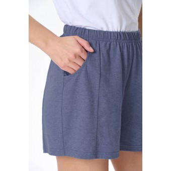 Шорты  женские       трикотажные       серые  однотонные   