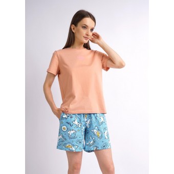 Шорты  женские       трикотажные       голубые