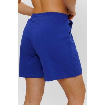Шорты  женские       из футера       синие  однотонные Kuzina  