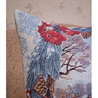 Наволочка 50*50 Снегири за окном