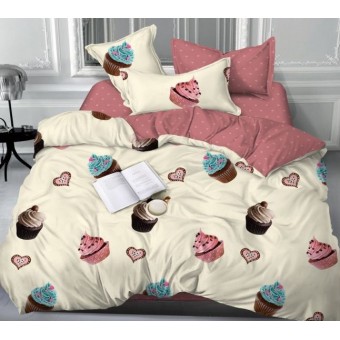 Комплект постельного белья         семейный из поплина        с наволочками 70х70 2 шт Рисунок Kuzina