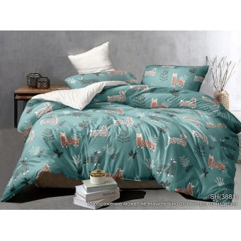 Комплект постельного белья         семейный из поплина        с наволочками 70х70 2 шт Животные Kuzina