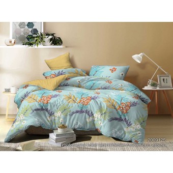 Комплект постельного белья        семейный из поплина        с наволочками 50х70 2 шт и с наволочками 70х70 2 шт Цветы Luxor