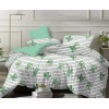 Комплект постельного белья семейный из поплина с наволочками 50х70 2 шт и с наволочками 70х70 2 шт Растения Luxor