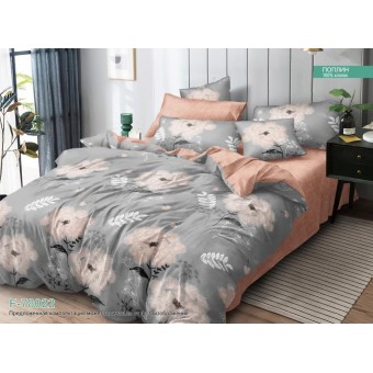 Комплект постельного белья        семейный из поплина        с наволочками 50х70 2 шт и с наволочками 70х70 2 шт Цветы Luxor  