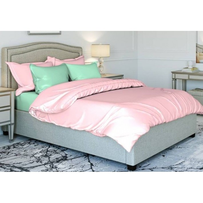 Комплект постельного белья семейный из поплина с наволочками 50х70 2 шт Однотонное Ночь Нежна